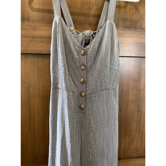 Hem & Thread Women's One-Piece Romper Tie-Back Gray Size Medium - Picture 2 of 6